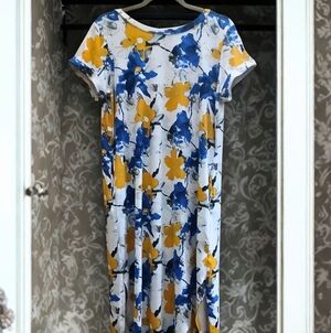 LAST CHANCE! Womens Short Sleeved Casual Floral Spring Dress with Pockets